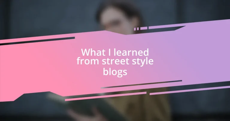 What I learned from street style blogs